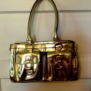 Metallic gold vegan shoulder bag NWOT